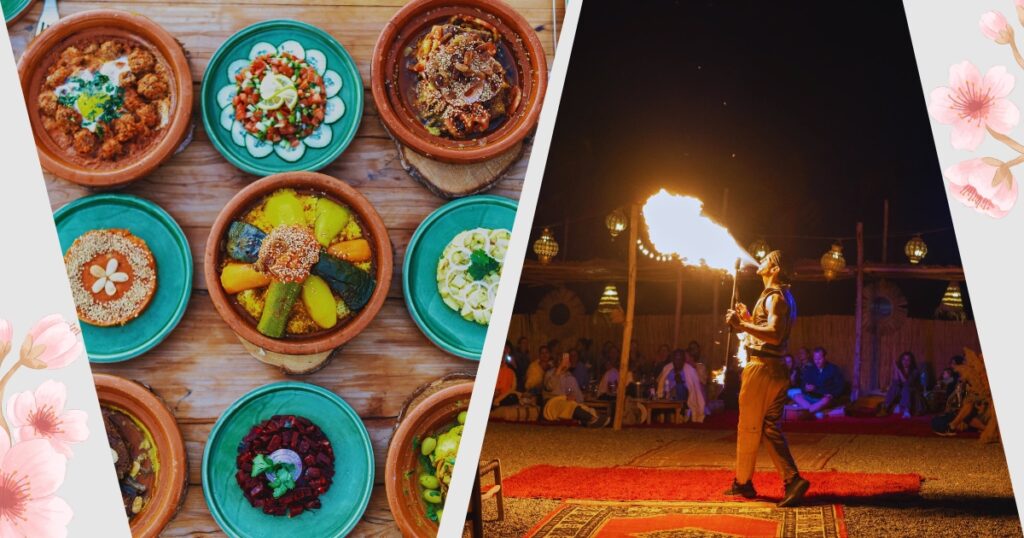 Traditional Moroccan dinner under the stars in Agafay Desert