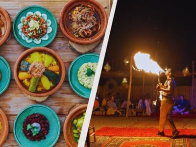 Traditional Moroccan dinner under the stars in Agafay Desert