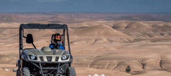 Scenic view of Agafay Desert near Marrakech, Morocco – rocky landscape and desert adventures.